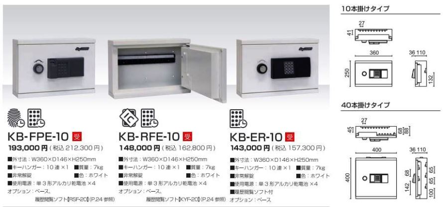 未使用品 金庫屋  店日本アイ エス ケイ 履歴テンキー式 履歴機能付 キーボックス 10個掛 KB-ER-10