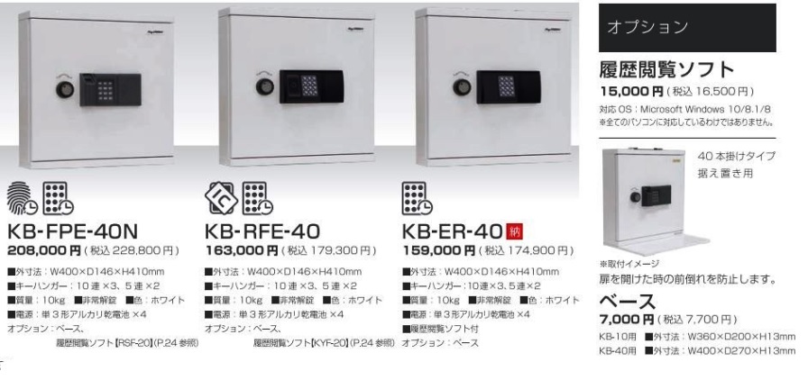 熱販売 買援隊店日本アイ エス ケイ 株 キング 指紋認証キーボックス 履歴機能付き KB-FPE-40N 期間限定 ポイント10倍 